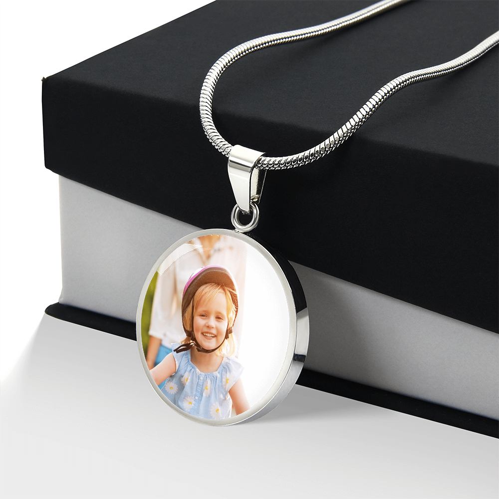 Personalized Circle pendant necklace.