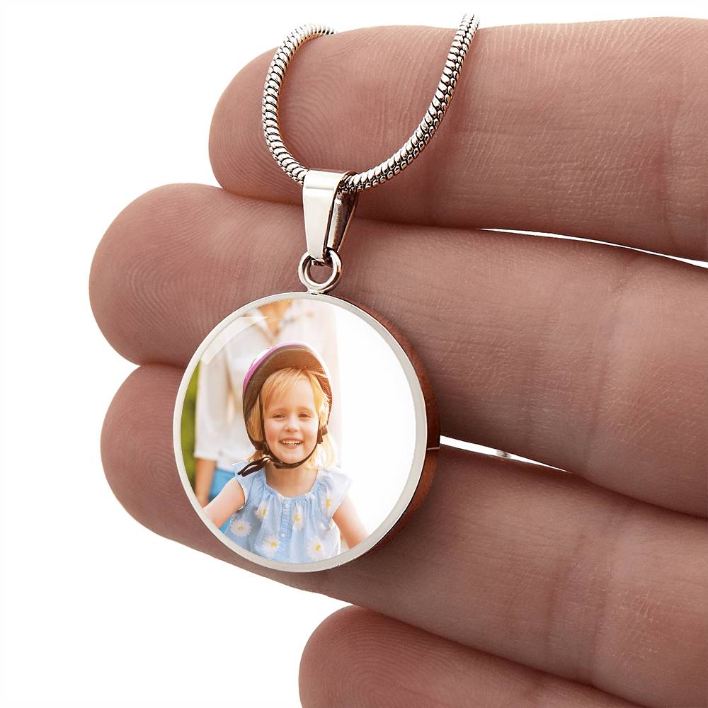 Personalized Circle pendant necklace.