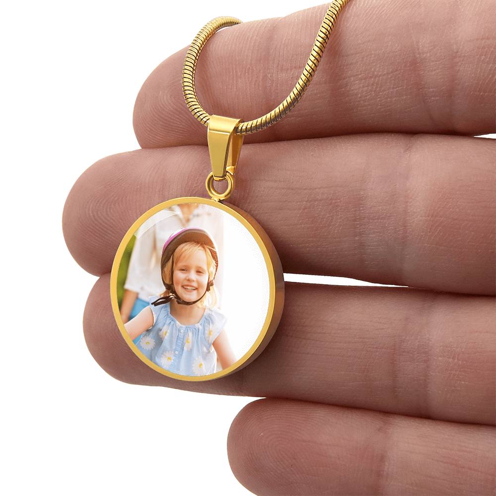 Personalized Circle pendant necklace.