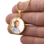 Personalized Circle pendant necklace.