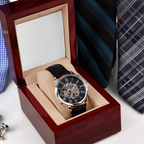 Open Face Clockwork Watch, with customized card.