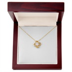 Love Knot necklace with personal message.