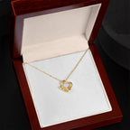 Love Knot necklace with personal message.