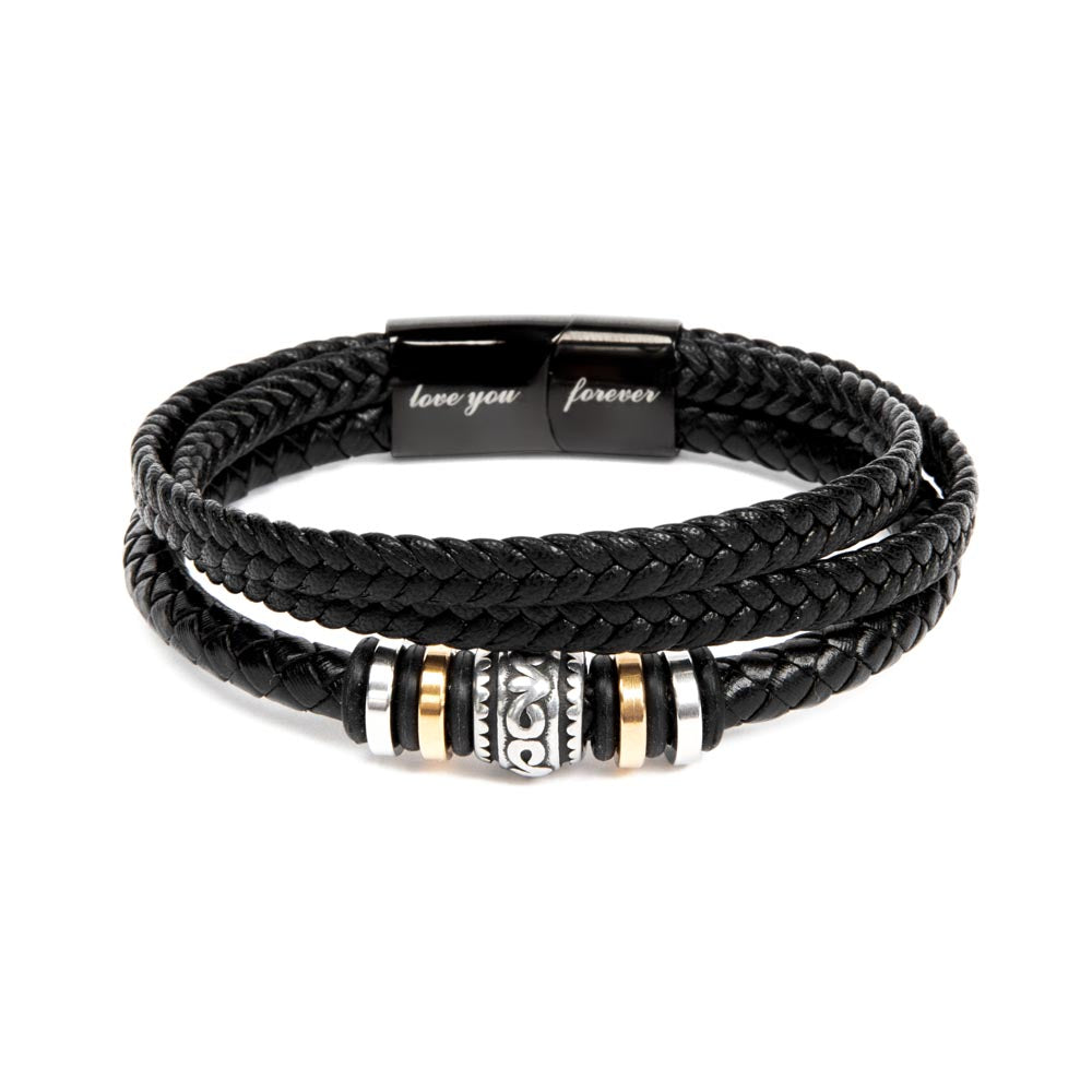 Love You Forever bracelet, with personalized message.