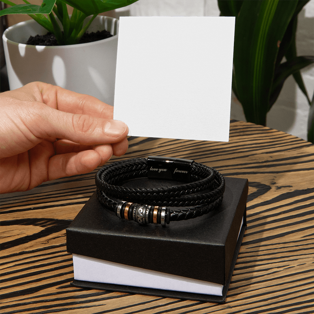 Love You Forever bracelet, with personalized message.