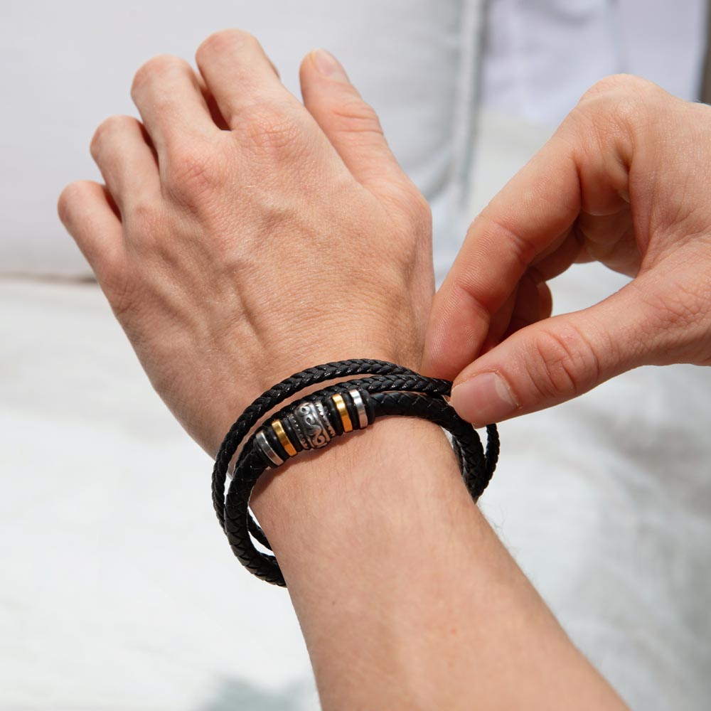 Love You Forever bracelet, with personalized message.