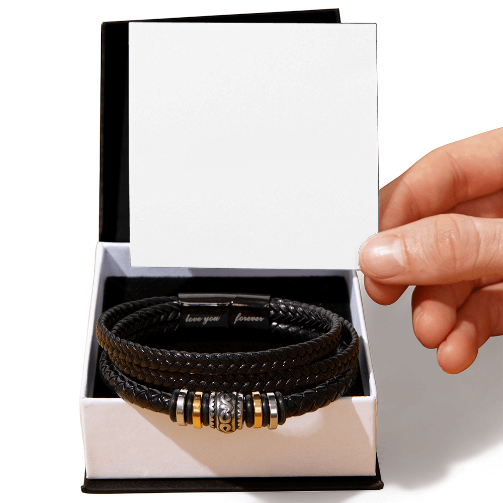 Love You Forever bracelet, with personalized message.
