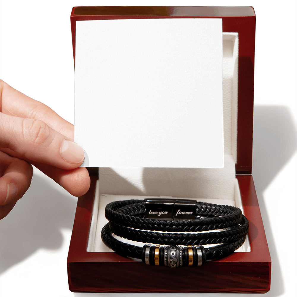 Love You Forever bracelet, with personalized message.
