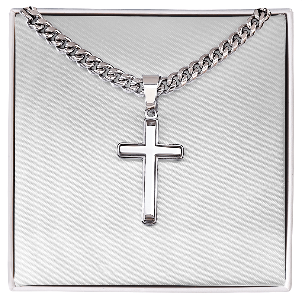 Artisan Cross with personalized card.