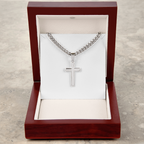 Artisan Cross with personalized card.