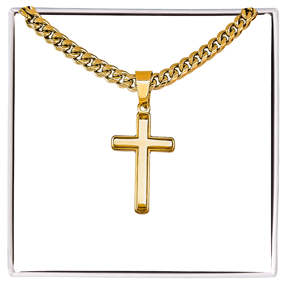 Artisan Cross with personalized card.