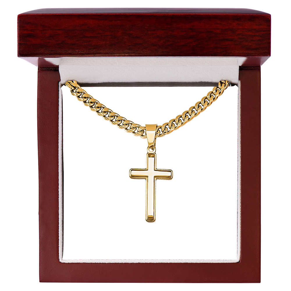 Artisan Cross with personalized card.