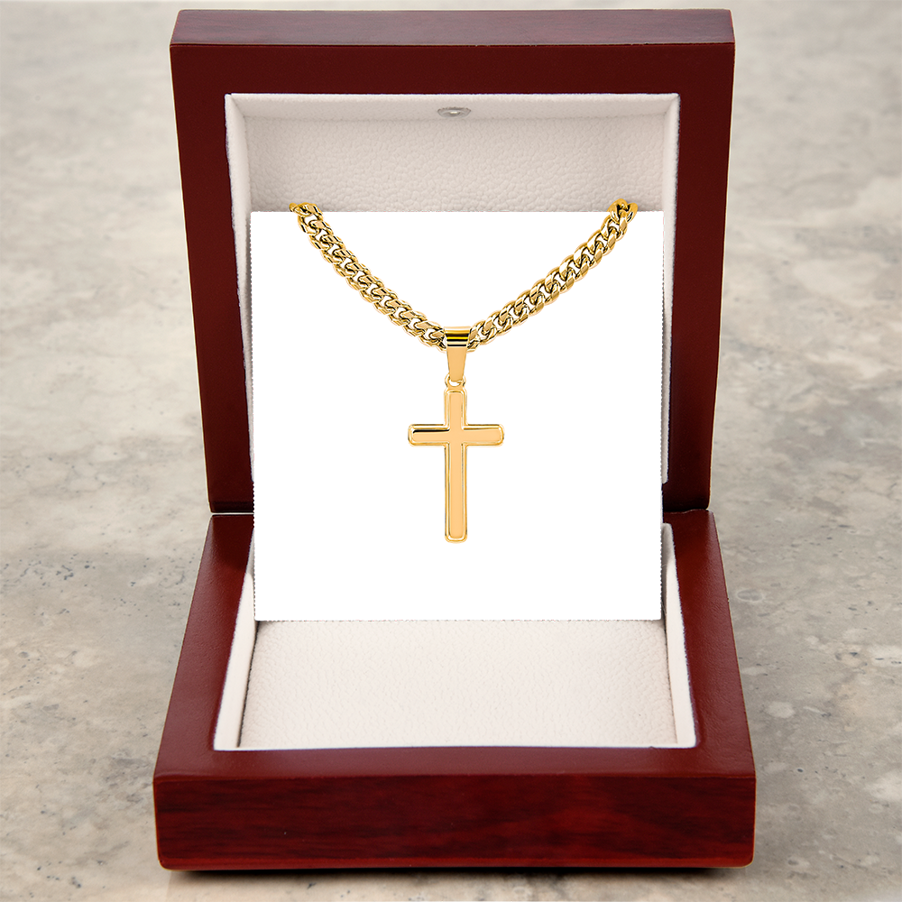 Artisan Cross with personalized card.
