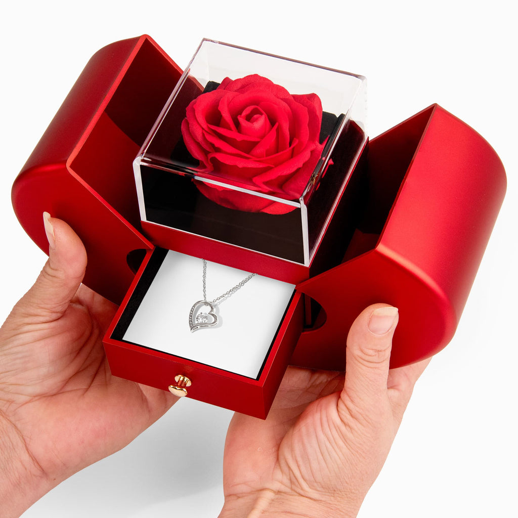 Forever Love necklace in special Heart box and personalized message.