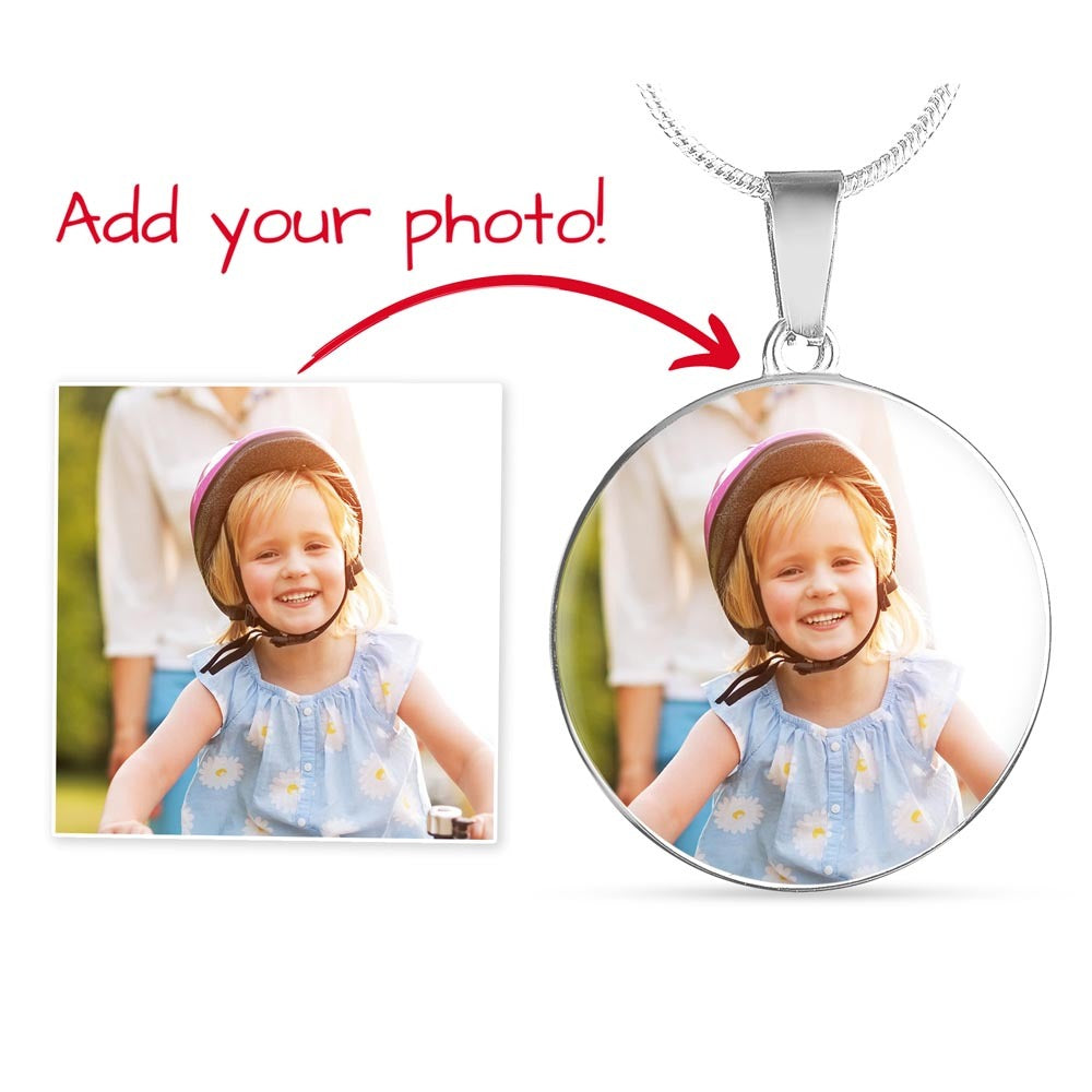Personalized Circle pendant necklace.