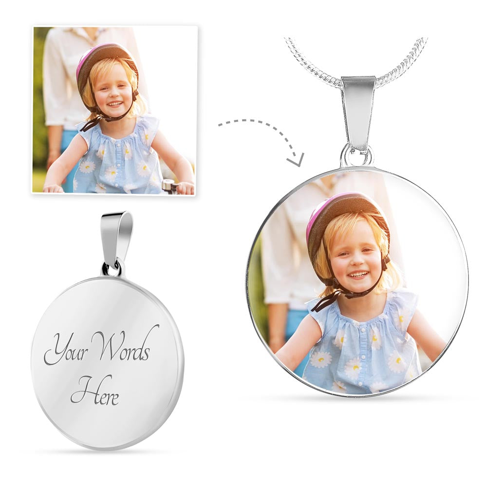 Personalized Circle pendant necklace.