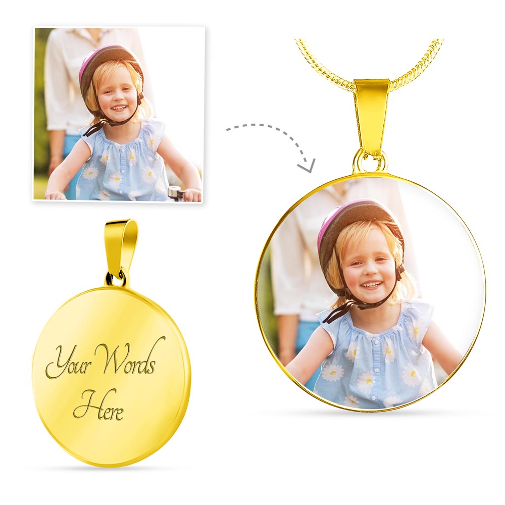 Personalized Circle pendant necklace.